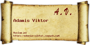 Adamis Viktor névjegykártya